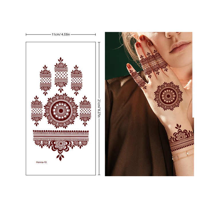 Women's Sexy Waterproof Flower Temporary Hand Tattoos Instant Fake Tattoo Stickers for Weddings and Festivals Printed on Paper